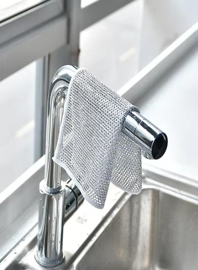 Catron Pack of 20 Multipurpose Wire Dishwashing Rags for Dry and Wet Stainless Steel Scrubber 2 Layer Non-Scratch Mesh Wire Dish Cleaning Scrubber Cloths or Washing Dishes Sin - Image 2